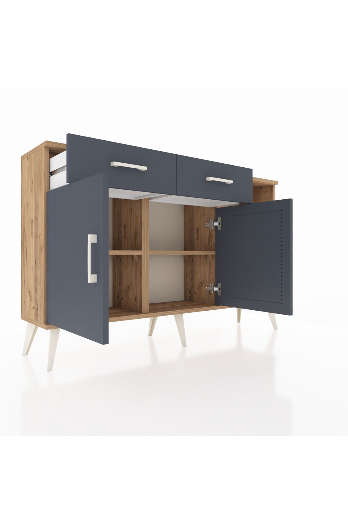 Arges Konsol 5 Raflı 2 Çekmeceli 2 Kapaklı 132x30x83 - S144M024V26A