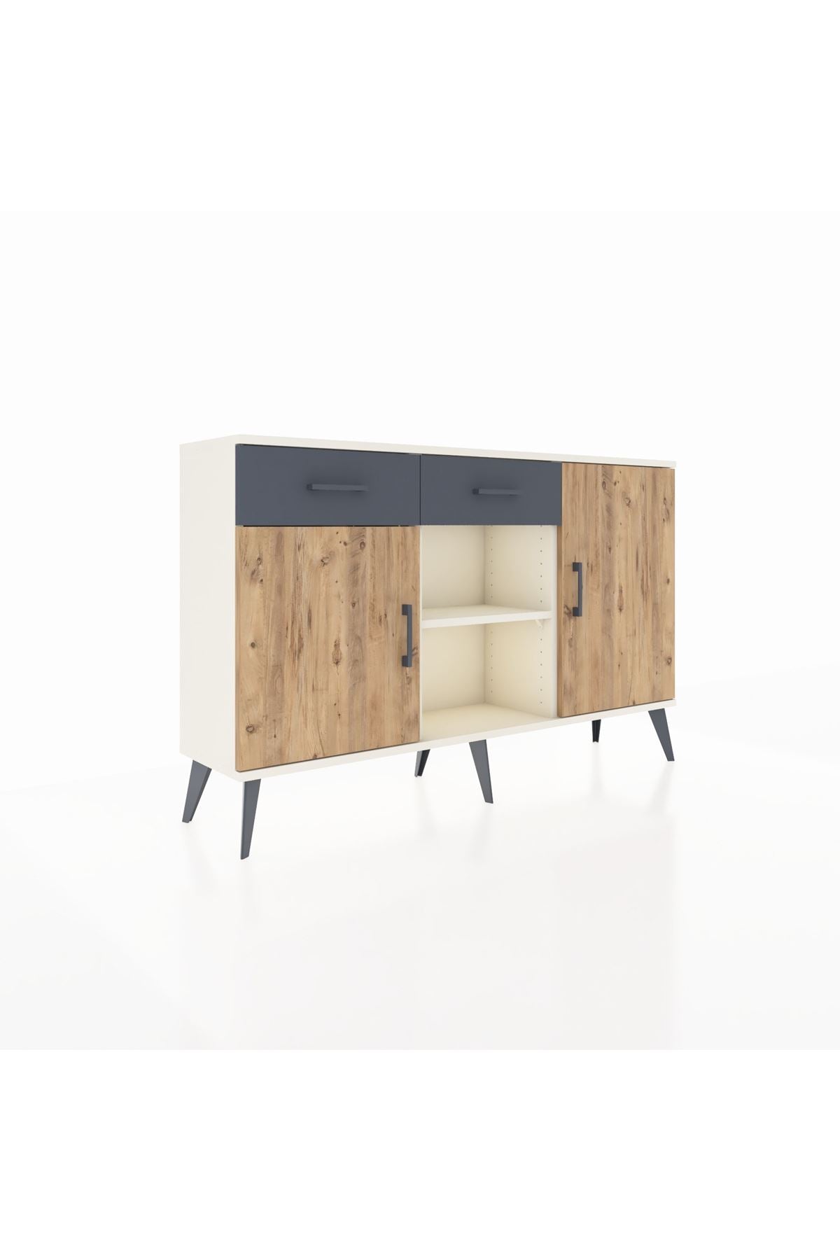 Arges Konsol 3 Raflı 2 Çekmeceli 3 Kapaklı 132x30x83 - S144M025V02A