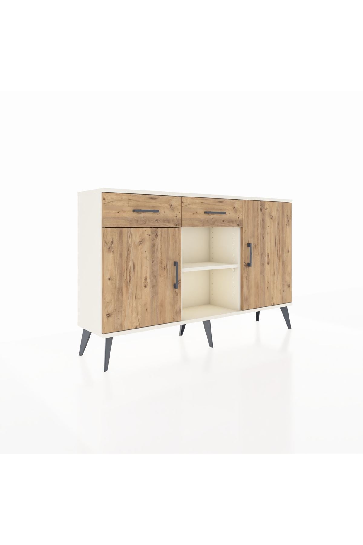 Arges Konsol 3 Raflı 2 Çekmeceli 3 Kapaklı 132x30x83 - S144M025V03A