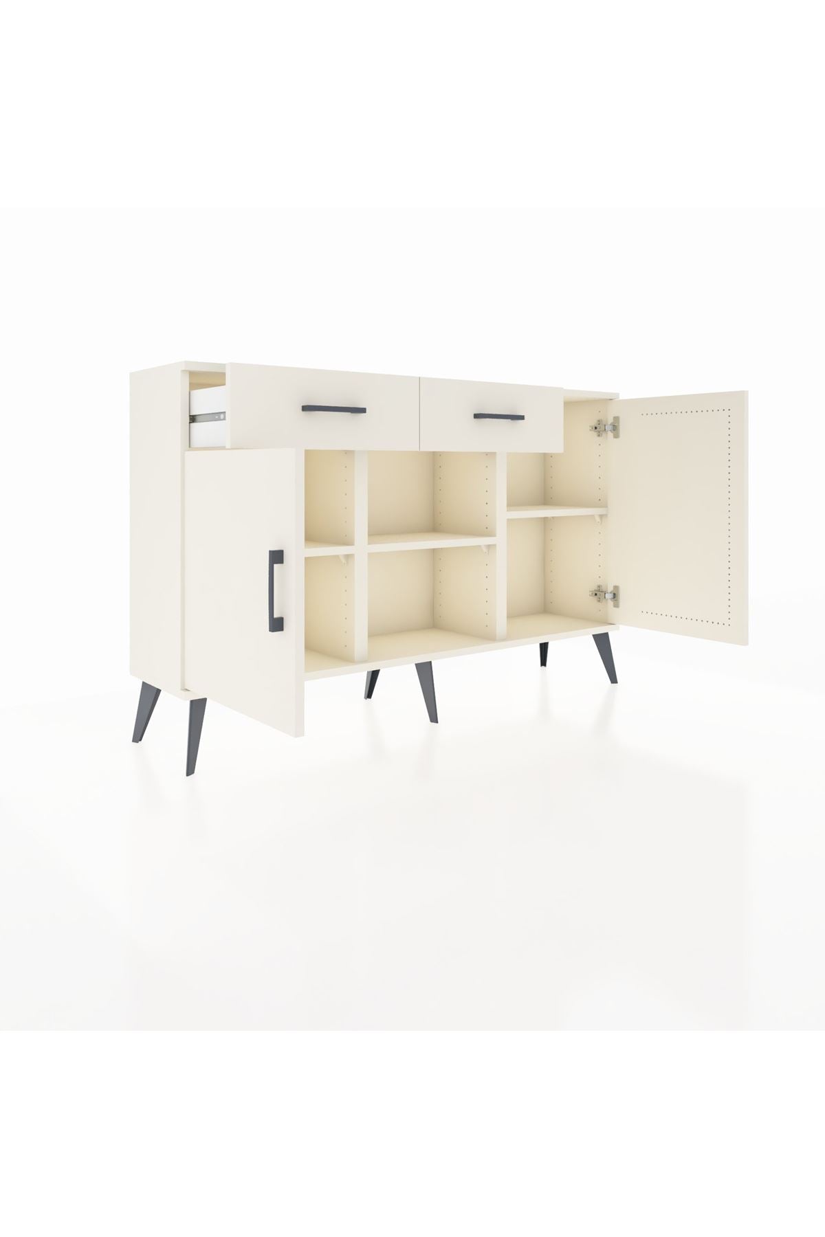Arges Konsol 3 Raflı 2 Çekmeceli 3 Kapaklı 132x30x83 - S144M025V04A