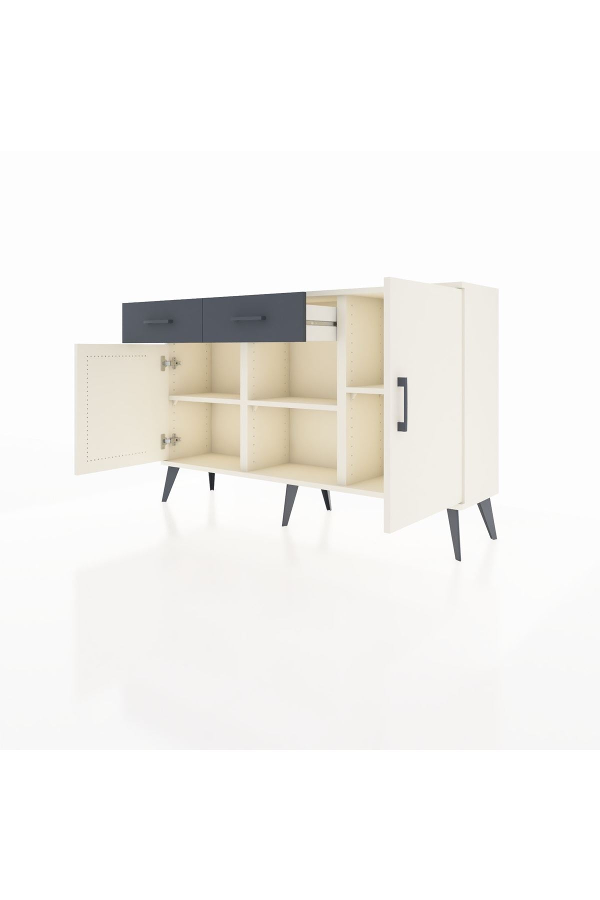 Arges Konsol 3 Raflı 2 Çekmeceli 3 Kapaklı 132x30x83 - S144M025V05A
