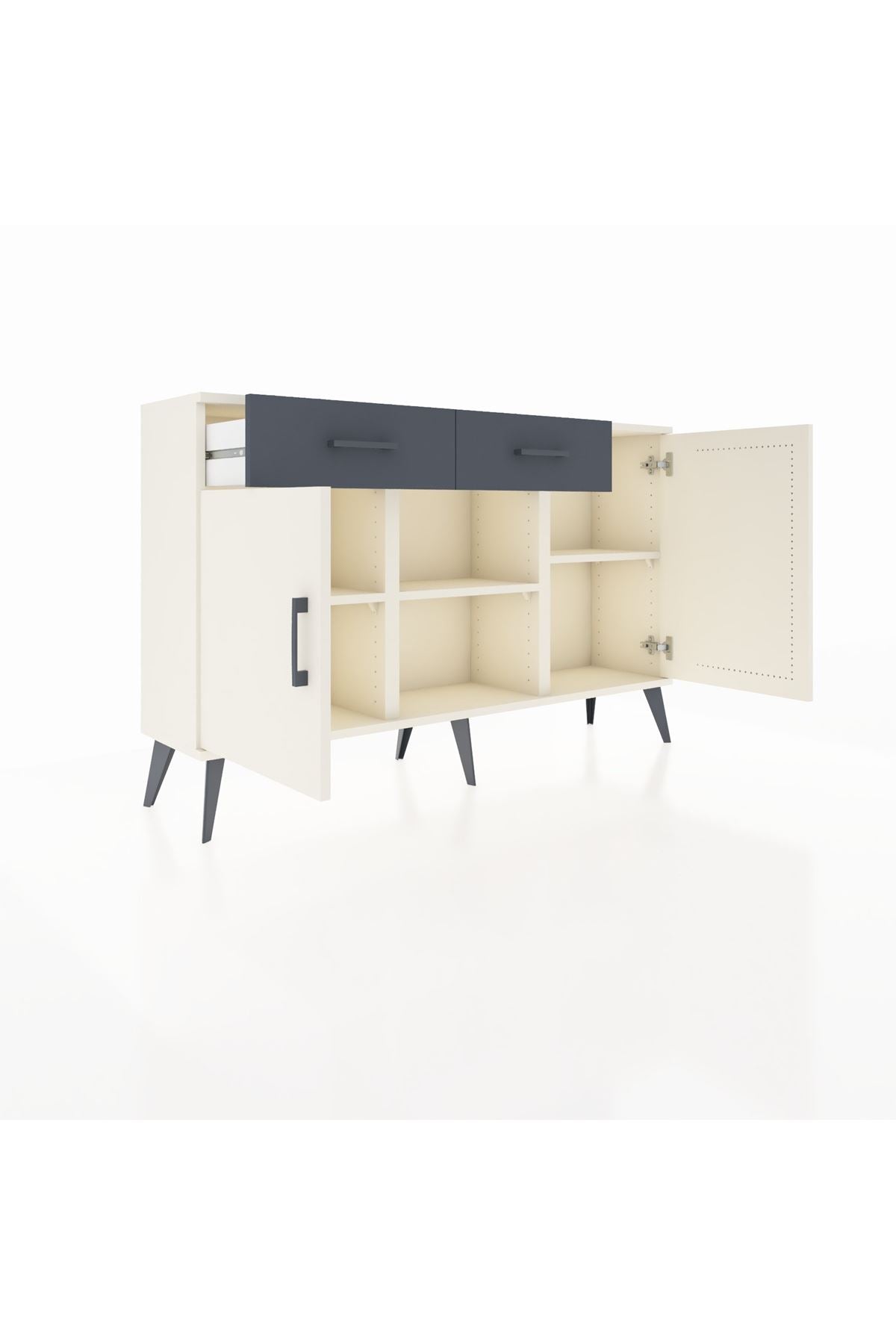 Arges Konsol 3 Raflı 2 Çekmeceli 3 Kapaklı 132x30x83 - S144M025V05A
