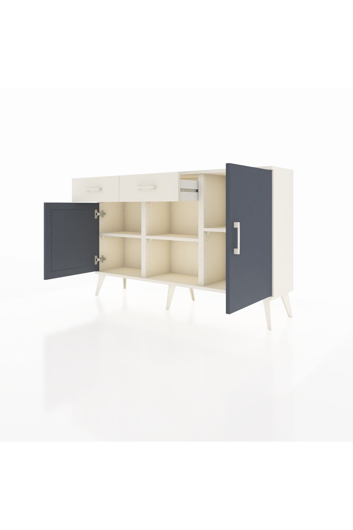 Arges Konsol 3 Raflı 2 Çekmeceli 3 Kapaklı 132x30x83 - S144M025V07A