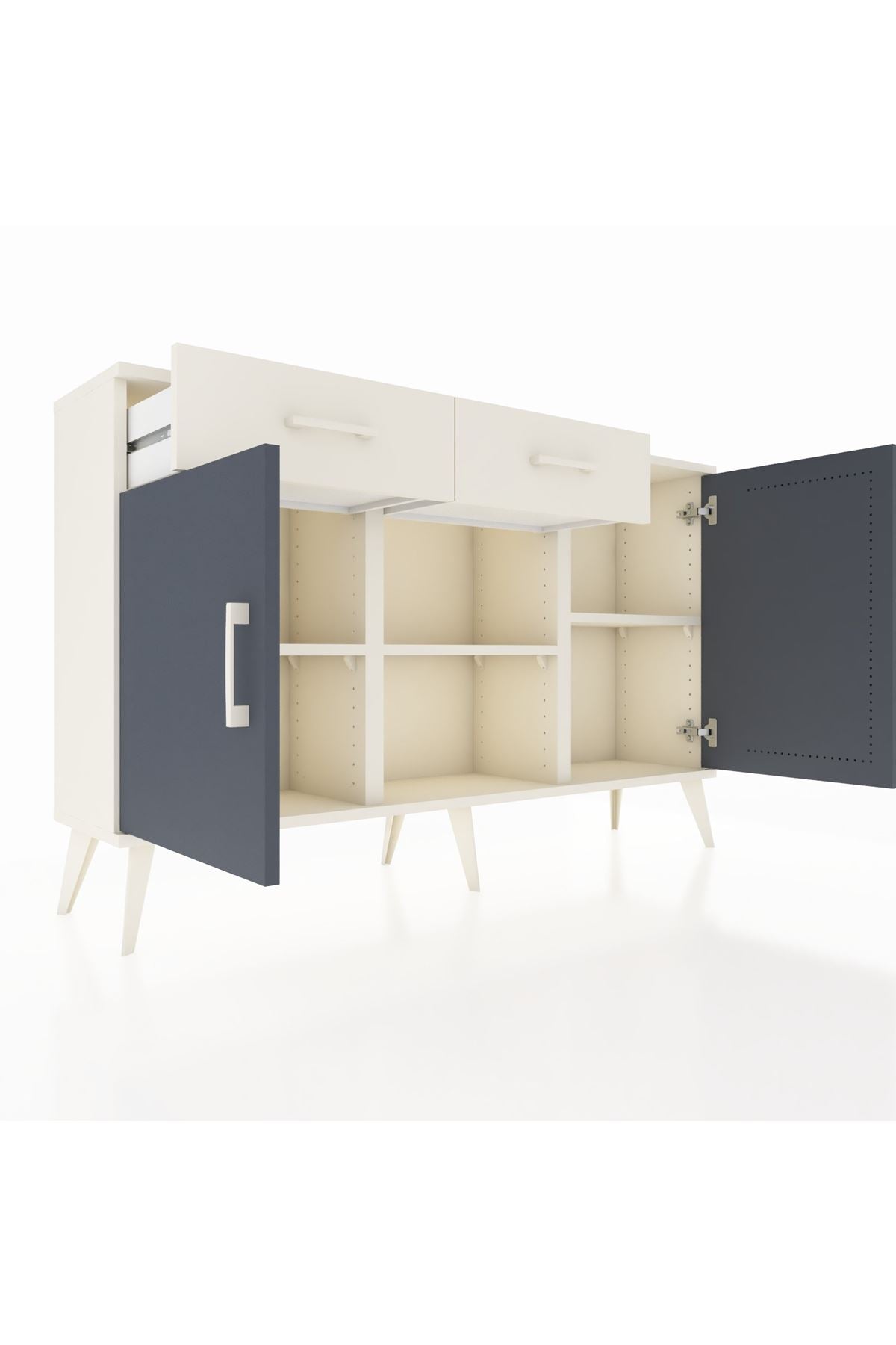 Arges Konsol 3 Raflı 2 Çekmeceli 3 Kapaklı 132x30x83 - S144M025V07A