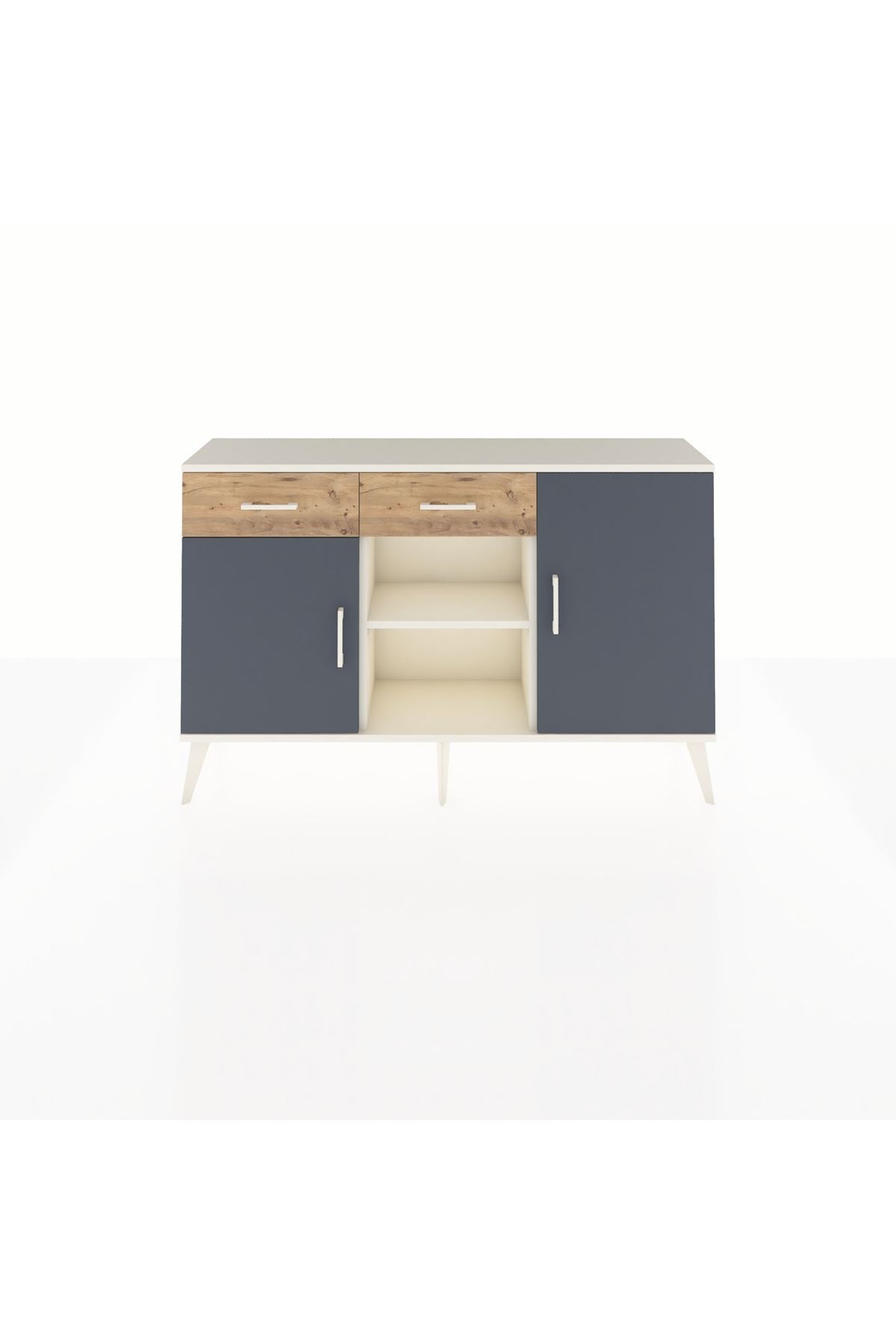 Arges Konsol 3 Raflı 2 Çekmeceli 3 Kapaklı 132x30x83 - S144M025V09A