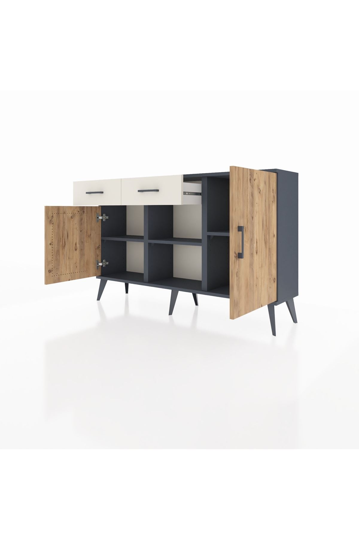 Arges Konsol 3 Raflı 2 Çekmeceli 3 Kapaklı 132x30x83 - S144M025V10A