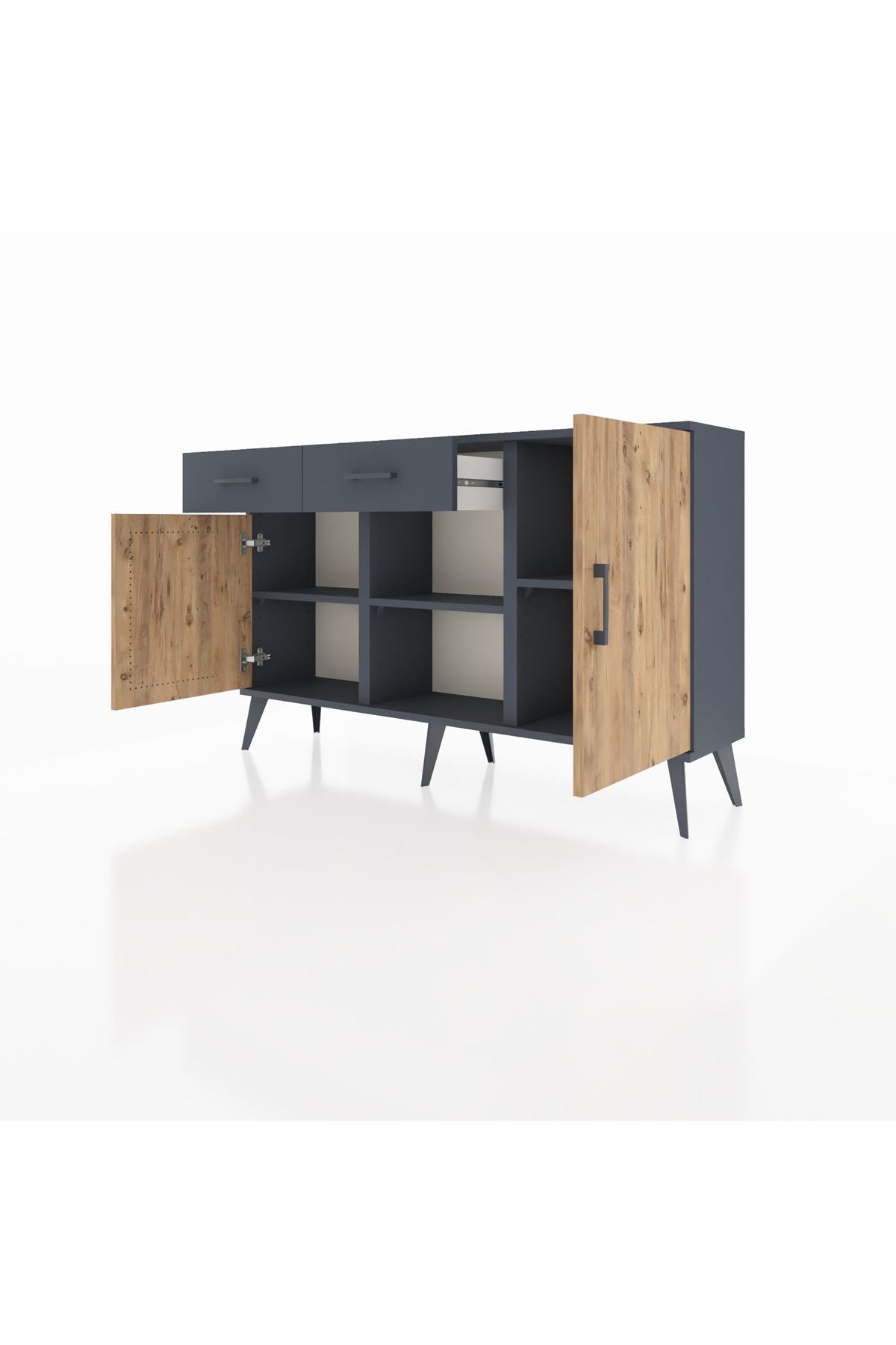 Arges Konsol 3 Raflı 2 Çekmeceli 3 Kapaklı 132x30x83 - S144M025V11A