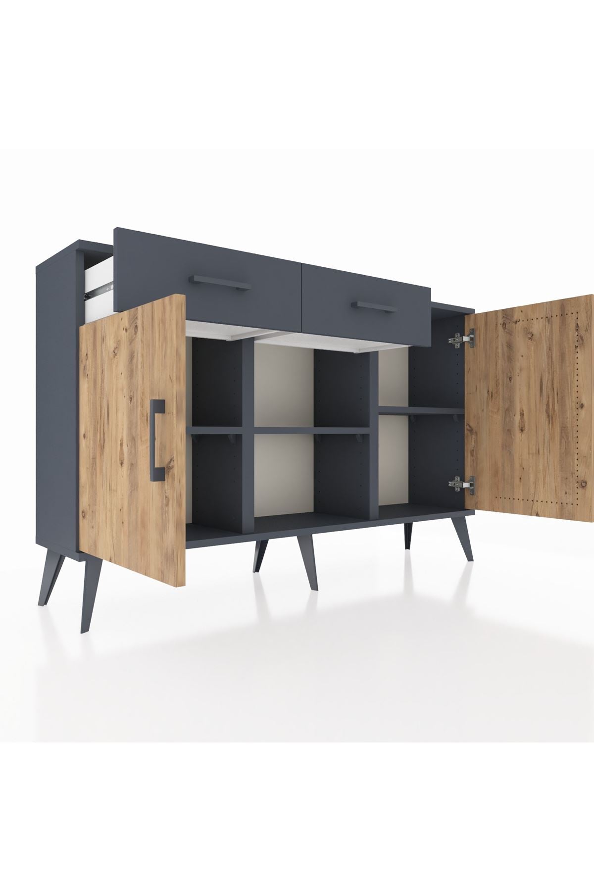 Arges Konsol 3 Raflı 2 Çekmeceli 3 Kapaklı 132x30x83 - S144M025V11A