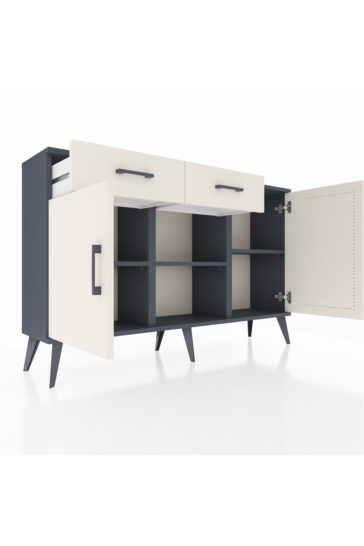 Arges Konsol 3 Raflı 2 Çekmeceli 3 Kapaklı 132x30x83 - S144M025V13A