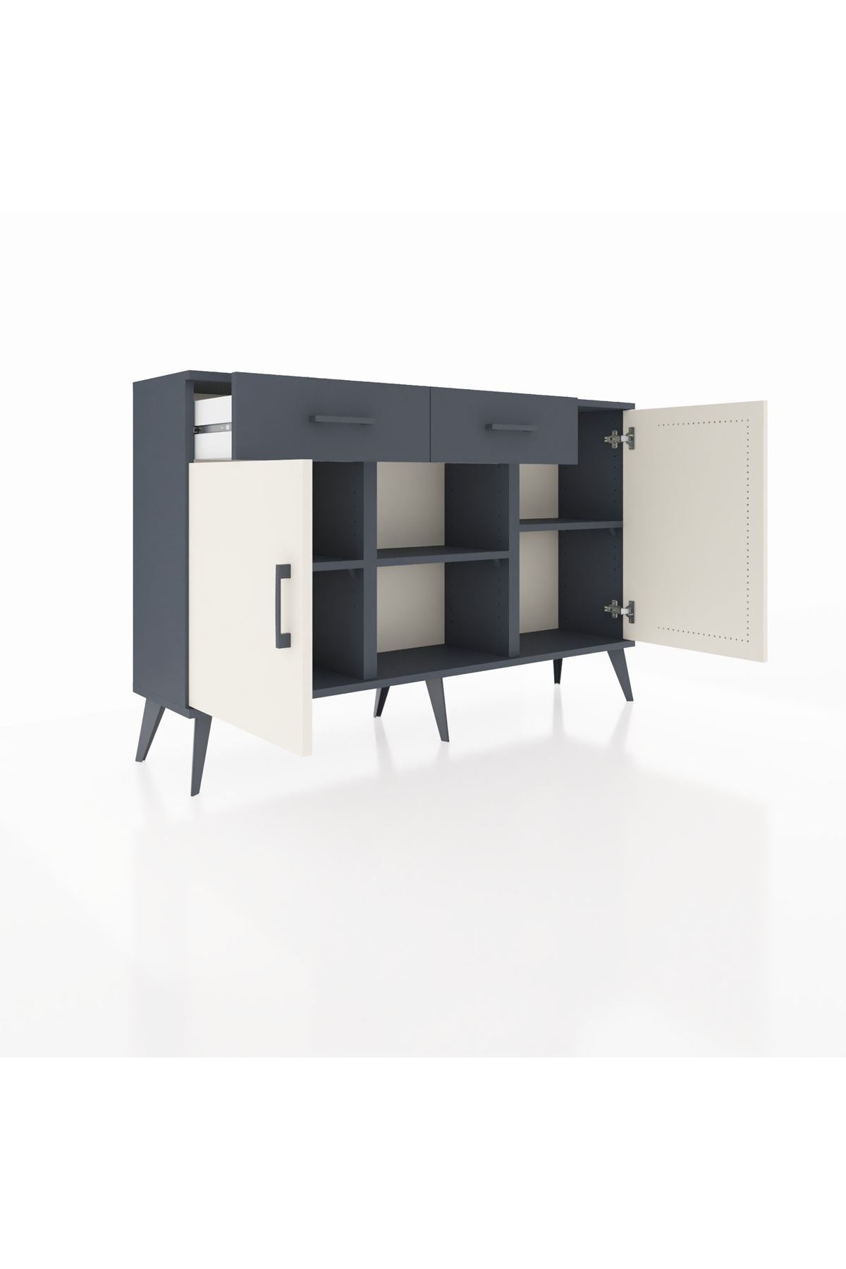 Arges Konsol 3 Raflı 2 Çekmeceli 3 Kapaklı 132x30x83 - S144M025V14A