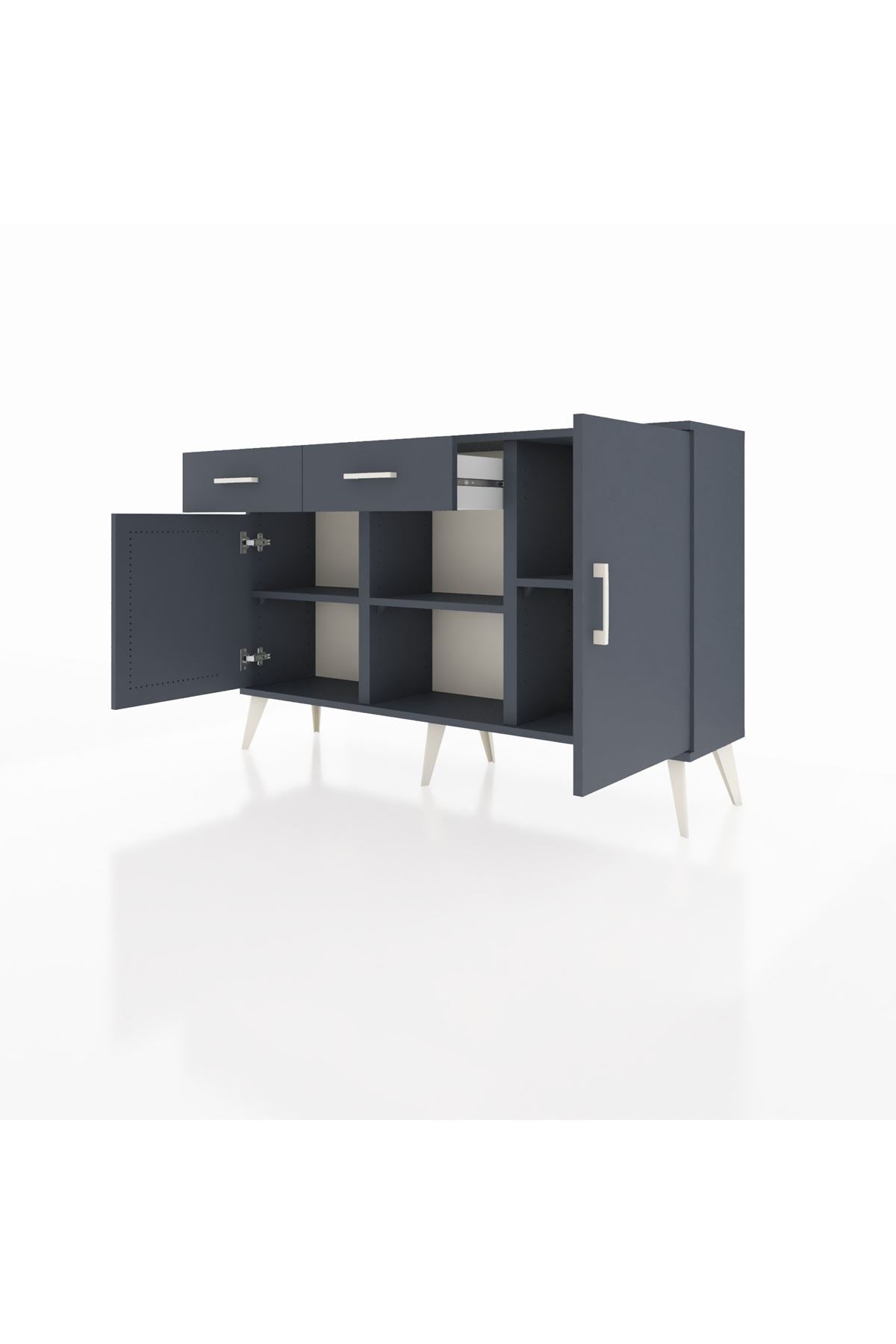 Arges Konsol 3 Raflı 2 Çekmeceli 3 Kapaklı 132x30x83 - S144M025V17A