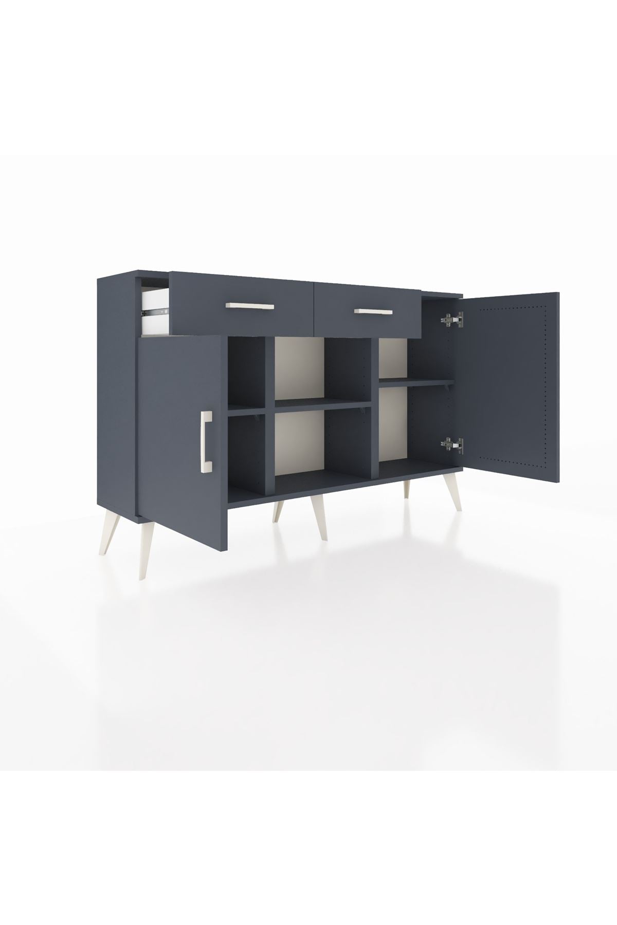 Arges Konsol 3 Raflı 2 Çekmeceli 3 Kapaklı 132x30x83 - S144M025V17A