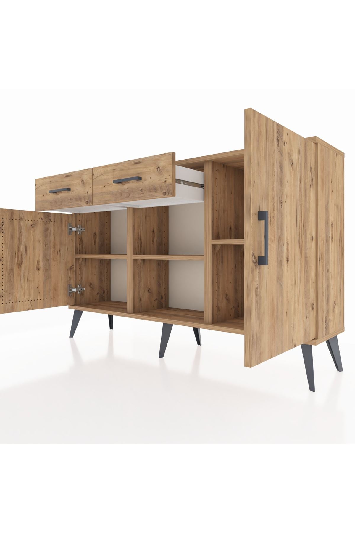 Arges Konsol 3 Raflı 2 Çekmeceli 3 Kapaklı 132x30x83 - S144M025V21A