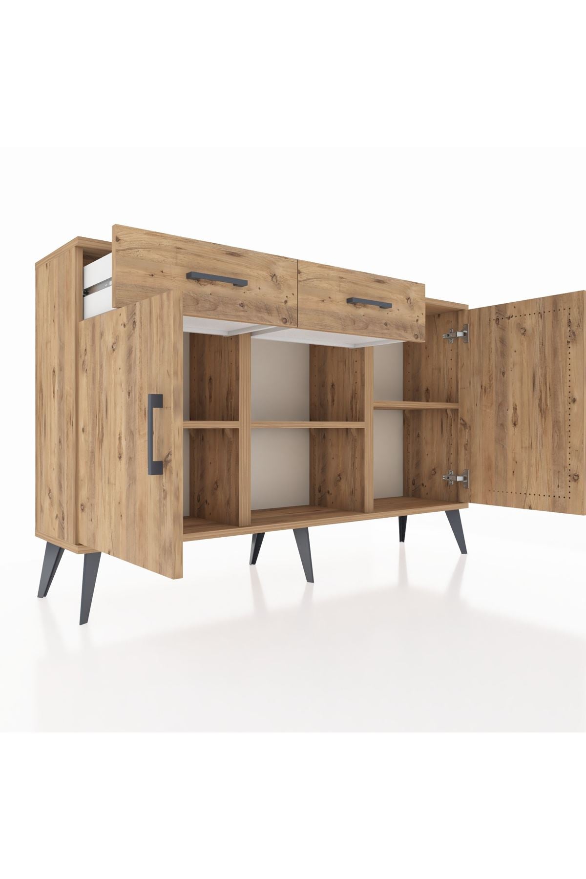 Arges Konsol 3 Raflı 2 Çekmeceli 3 Kapaklı 132x30x83 - S144M025V21A