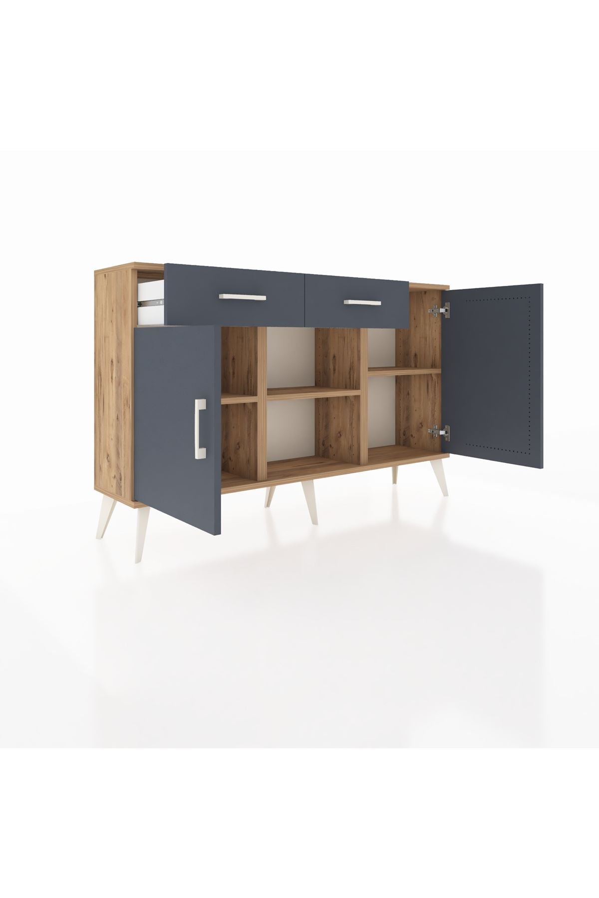Arges Konsol 3 Raflı 2 Çekmeceli 3 Kapaklı 132x30x83 - S144M025V26A
