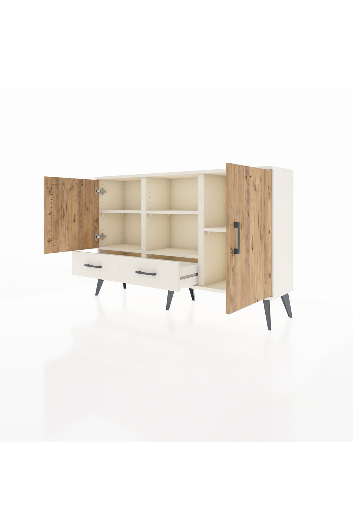 Arges Konsol 5 Raflı 2 Çekmeceli 3 Kapaklı 132x30x83 - S144M026V01A