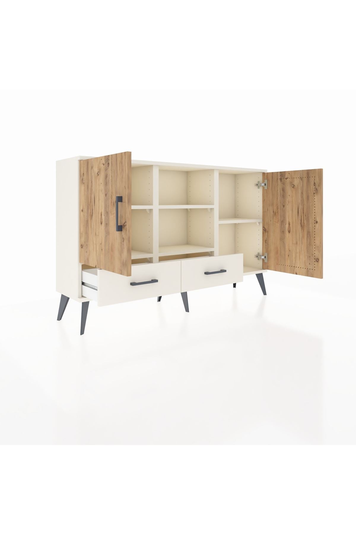 Arges Konsol 5 Raflı 2 Çekmeceli 3 Kapaklı 132x30x83 - S144M026V01A