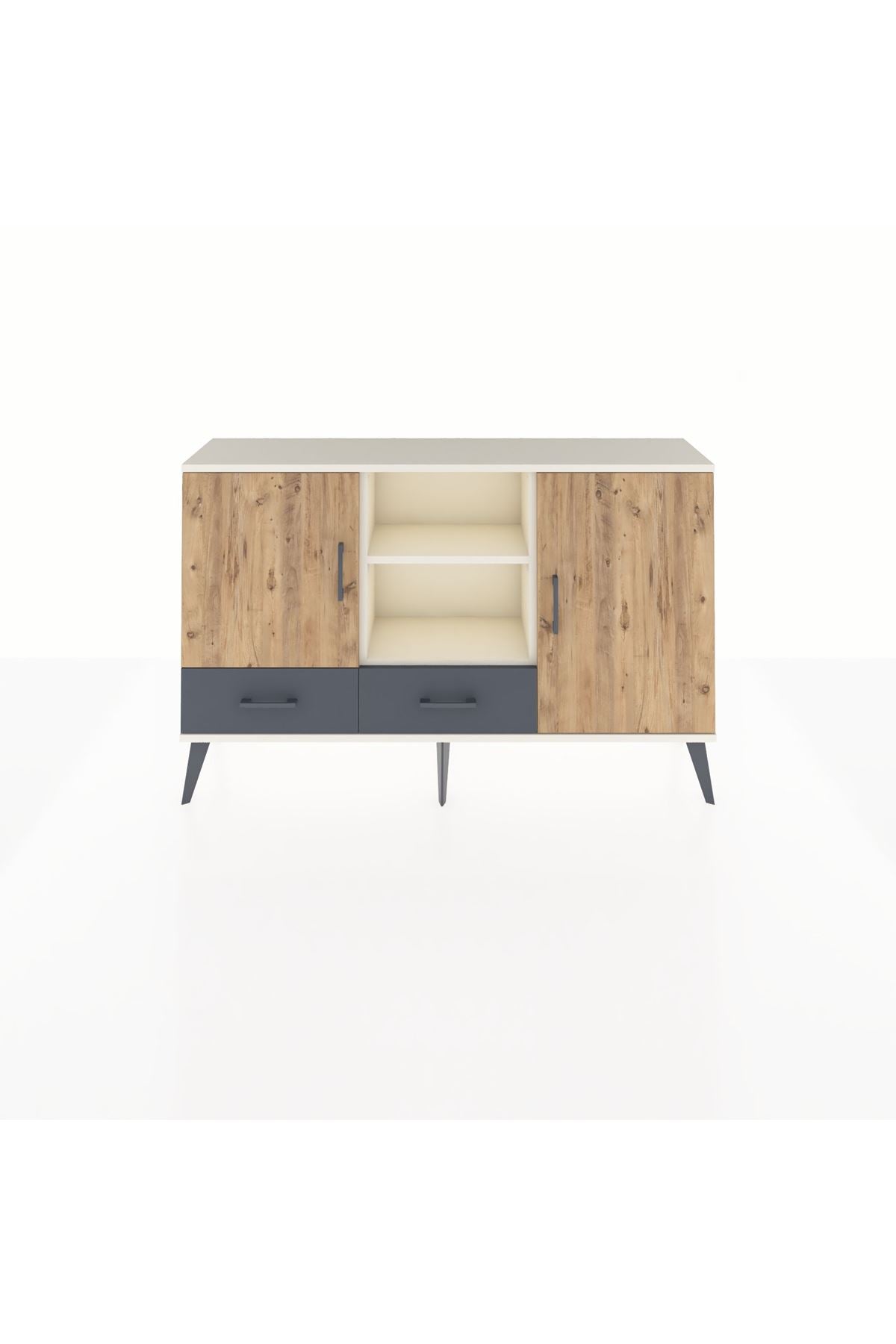 Arges Konsol 5 Raflı 2 Çekmeceli 3 Kapaklı 132x30x83 - S144M026V02A