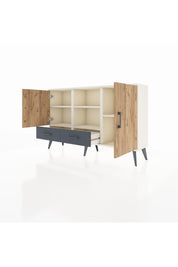Arges Konsol 5 Raflı 2 Çekmeceli 3 Kapaklı 132x30x83 - S144M026V02A