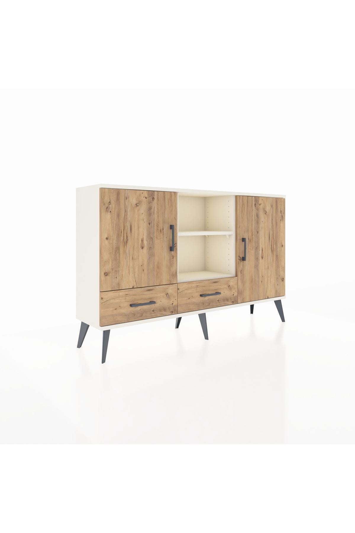 Arges Konsol 5 Raflı 2 Çekmeceli 3 Kapaklı 132x30x83 - S144M026V03A