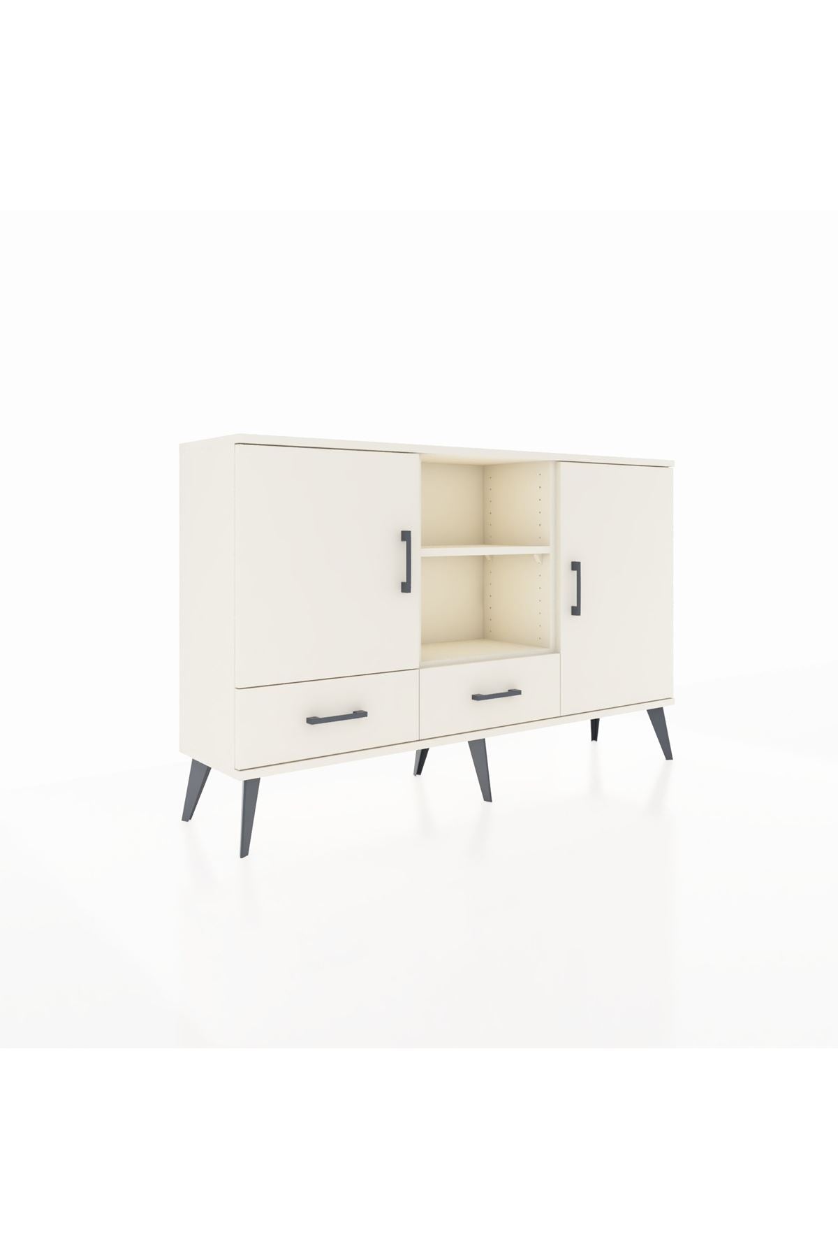 Arges Konsol 5 Raflı 2 Çekmeceli 3 Kapaklı 132x30x83 - S144M026V04A