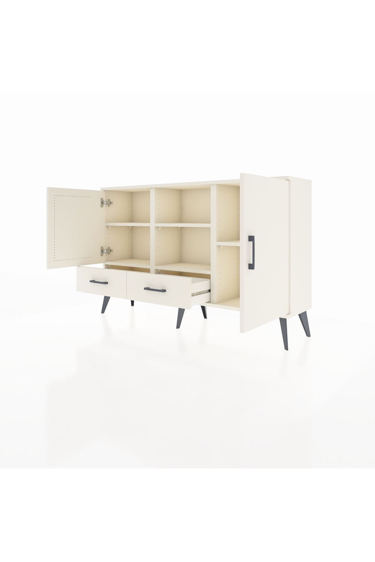 Arges Konsol 5 Raflı 2 Çekmeceli 3 Kapaklı 132x30x83 - S144M026V04A