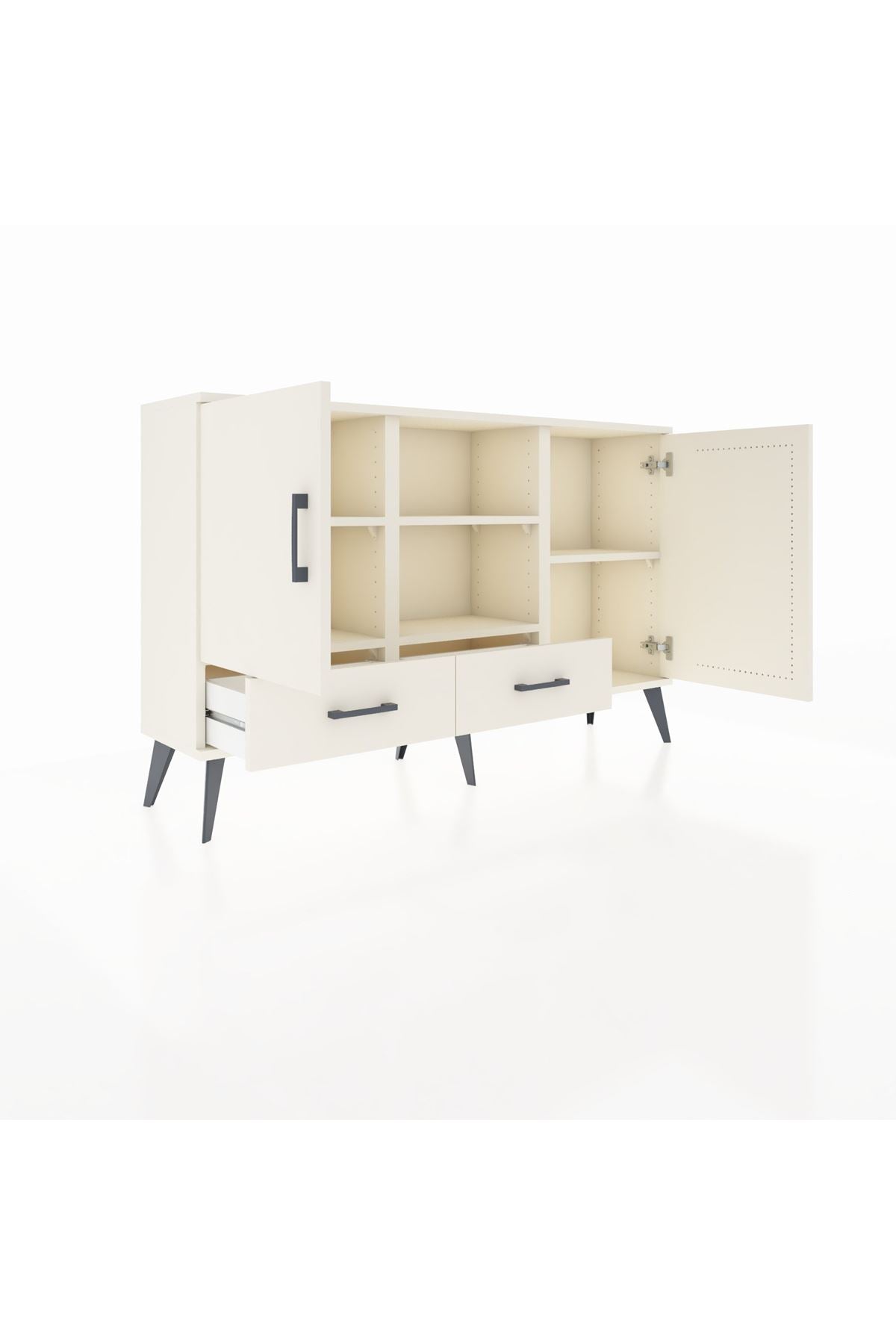 Arges Konsol 5 Raflı 2 Çekmeceli 3 Kapaklı 132x30x83 - S144M026V04A