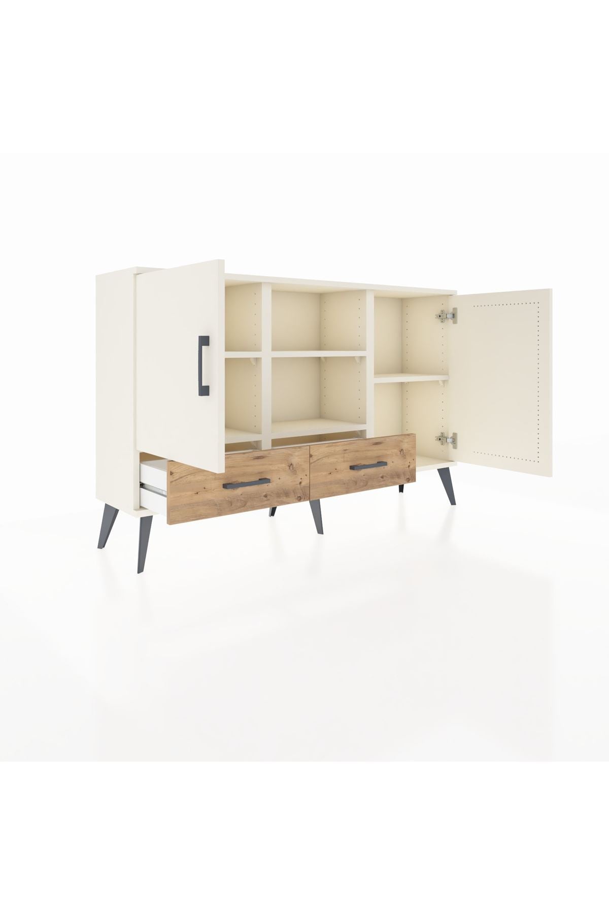 Arges Konsol 5 Raflı 2 Çekmeceli 3 Kapaklı 132x30x83 - S144M026V06A