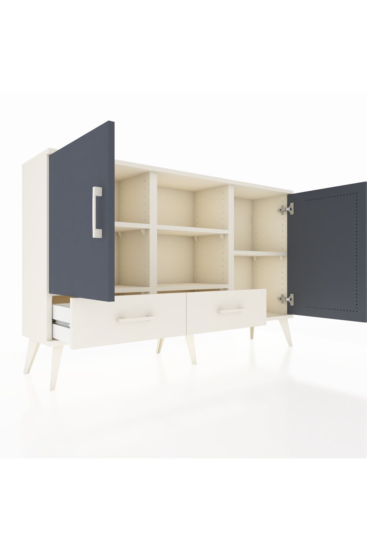 Arges Konsol 5 Raflı 2 Çekmeceli 3 Kapaklı 132x30x83 - S144M026V07A