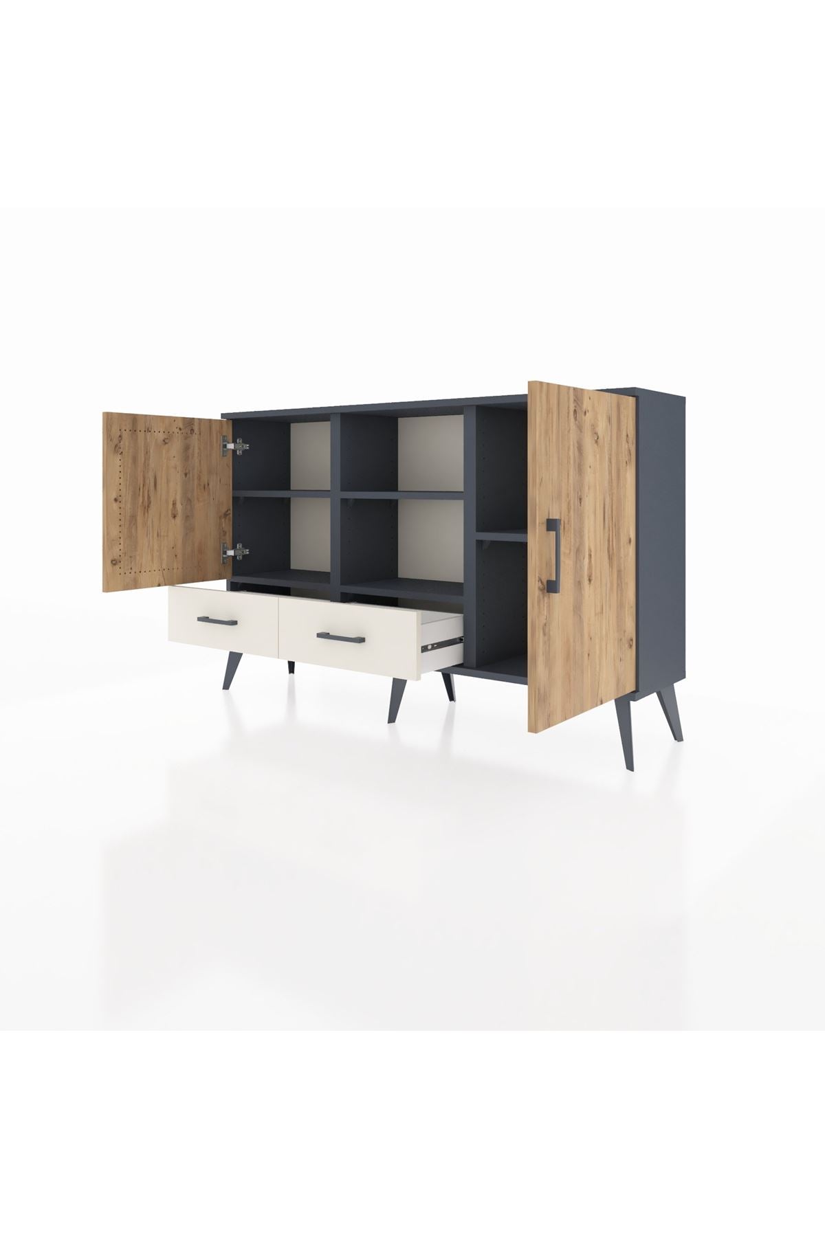 Arges Konsol 5 Raflı 2 Çekmeceli 3 Kapaklı 132x30x83 - S144M026V10A