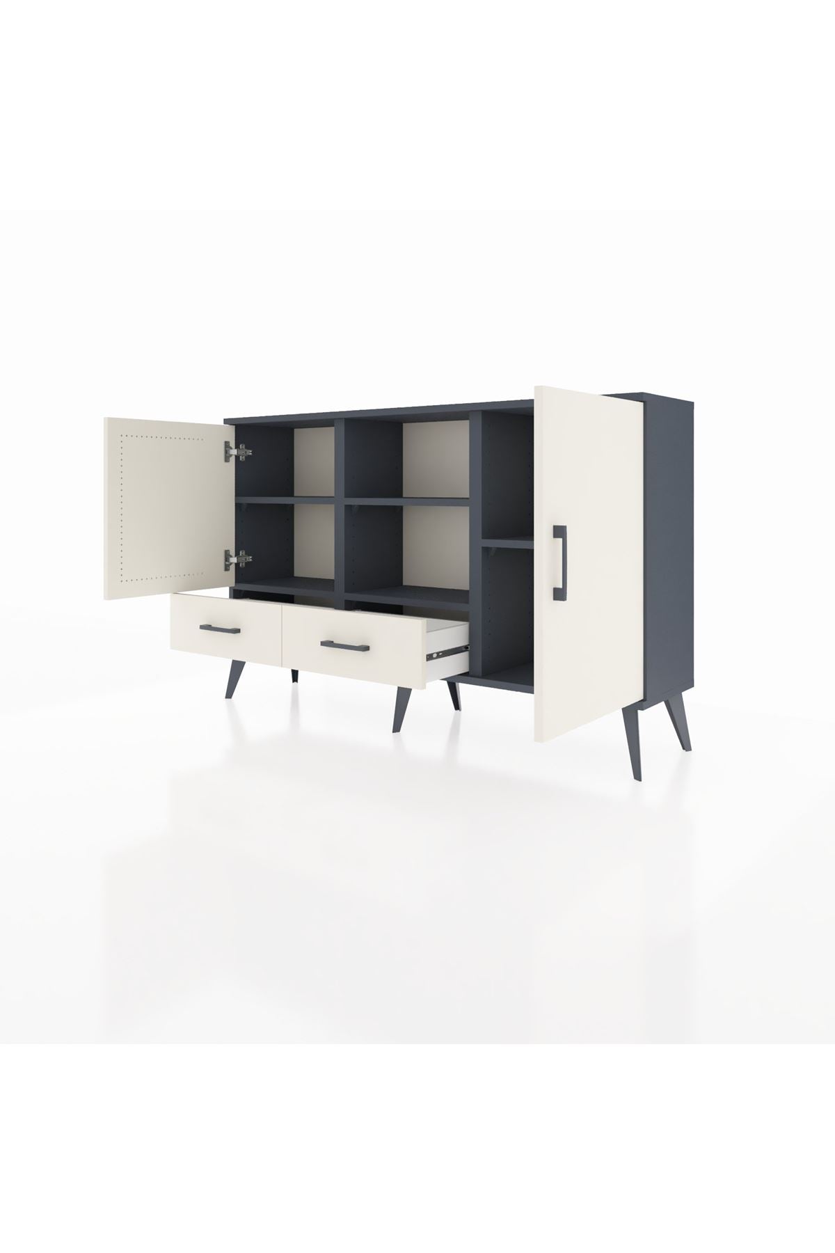 Arges Konsol 5 Raflı 2 Çekmeceli 3 Kapaklı 132x30x83 - S144M026V13A