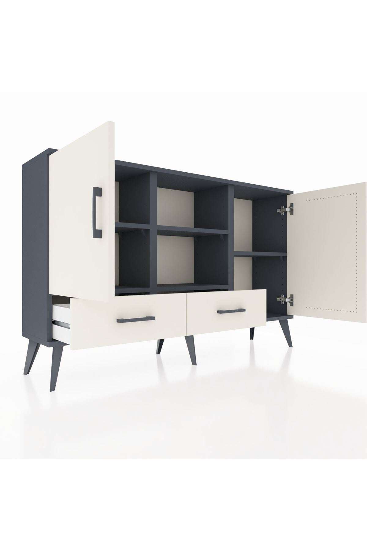 Arges Konsol 5 Raflı 2 Çekmeceli 3 Kapaklı 132x30x83 - S144M026V13A