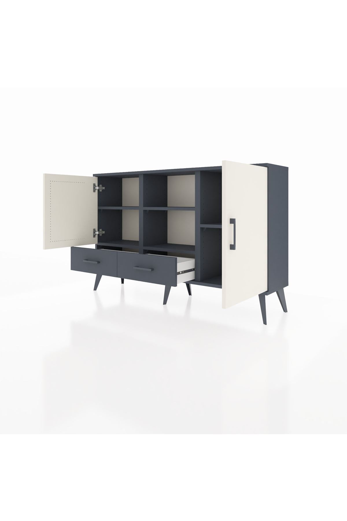 Arges Konsol 5 Raflı 2 Çekmeceli 3 Kapaklı 132x30x83 - S144M026V14A