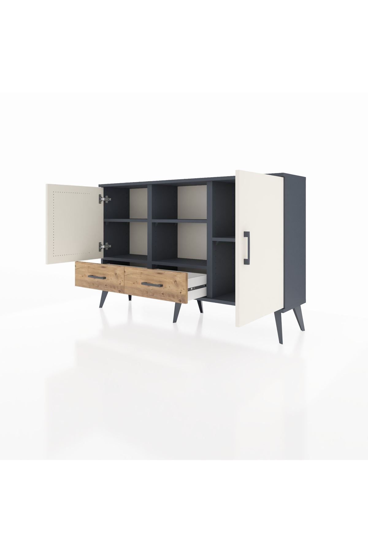 Arges Konsol 5 Raflı 2 Çekmeceli 3 Kapaklı 132x30x83 - S144M026V15A