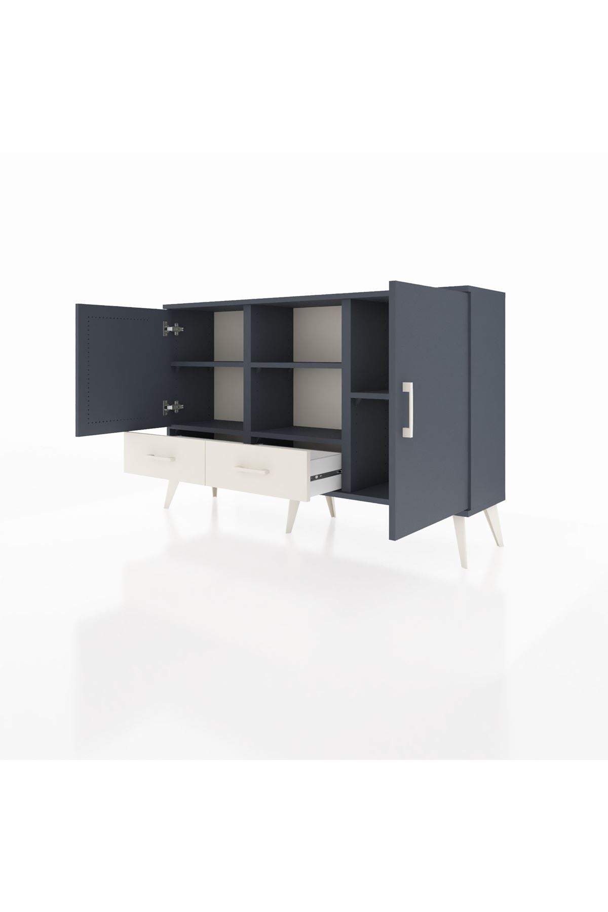 Arges Konsol 5 Raflı 2 Çekmeceli 3 Kapaklı 132x30x83 - S144M026V16A