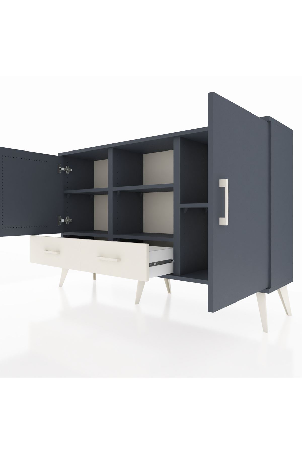 Arges Konsol 5 Raflı 2 Çekmeceli 3 Kapaklı 132x30x83 - S144M026V16A