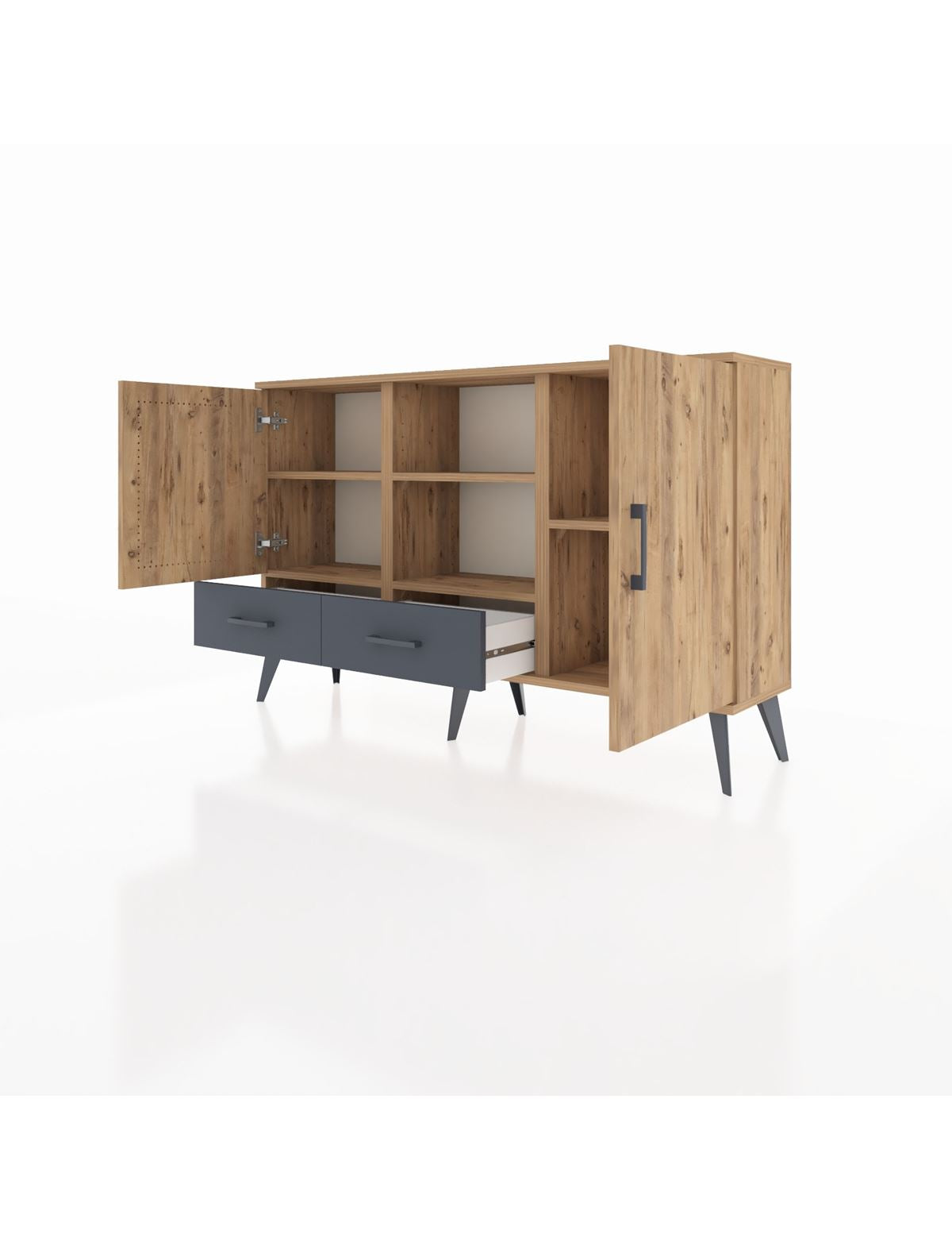 Arges Konsol 5 Raflı 2 Çekmeceli 3 Kapaklı 132x30x83 - S144M026V20A