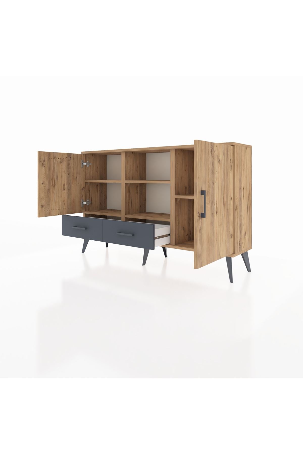 Arges Konsol 5 Raflı 2 Çekmeceli 3 Kapaklı 132x30x83 - S144M026V20A