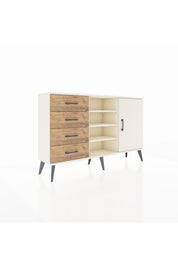 Arges Konsol 4 Raflı 4 Çekmeceli Tek Kapaklı 132x30x83 - S144M027V06A