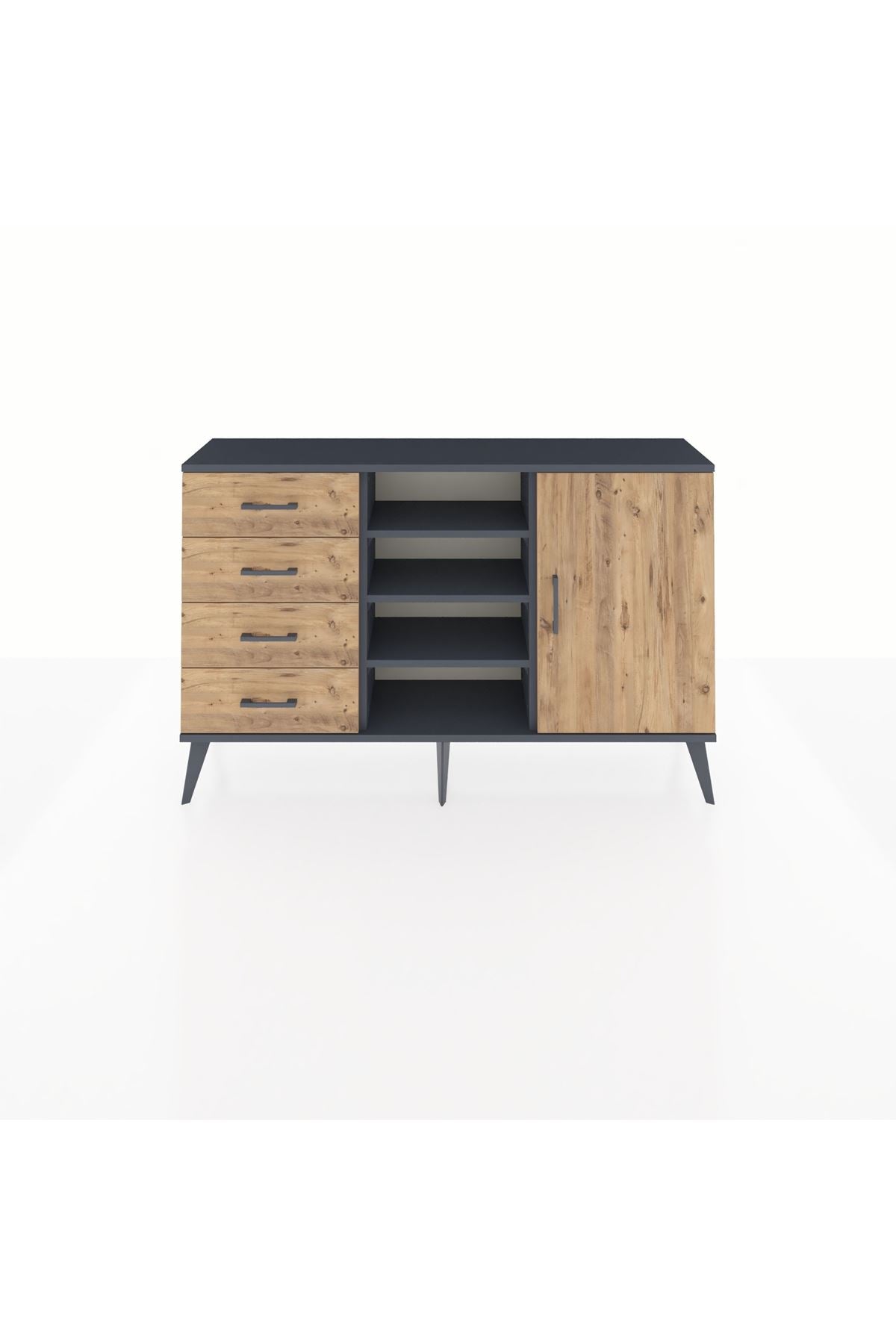Arges Konsol 4 Raflı 4 Çekmeceli Tek Kapaklı 132x30x83 - S144M027V12A