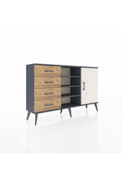 Arges Konsol 4 Raflı 4 Çekmeceli Tek Kapaklı 132x30x83 - S144M027V15A