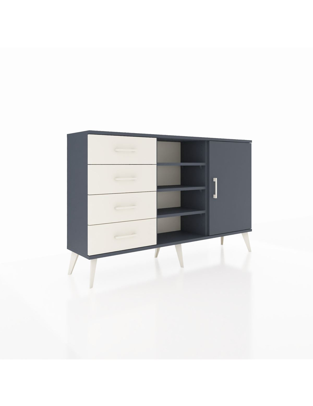 Arges Konsol 4 Raflı 4 Çekmeceli Tek Kapaklı 132x30x83 - S144M027V16A