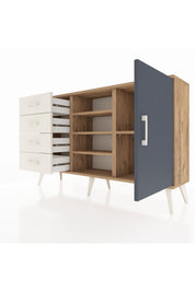 Arges Konsol 4 Raflı 4 Çekmeceli Tek Kapaklı 132x30x83 - S144M027V25A