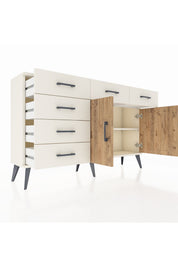 Arges Konsol 2 Raflı 6 Çekmeceli 2 Kapaklı 132x30x83 - S144M028V01A