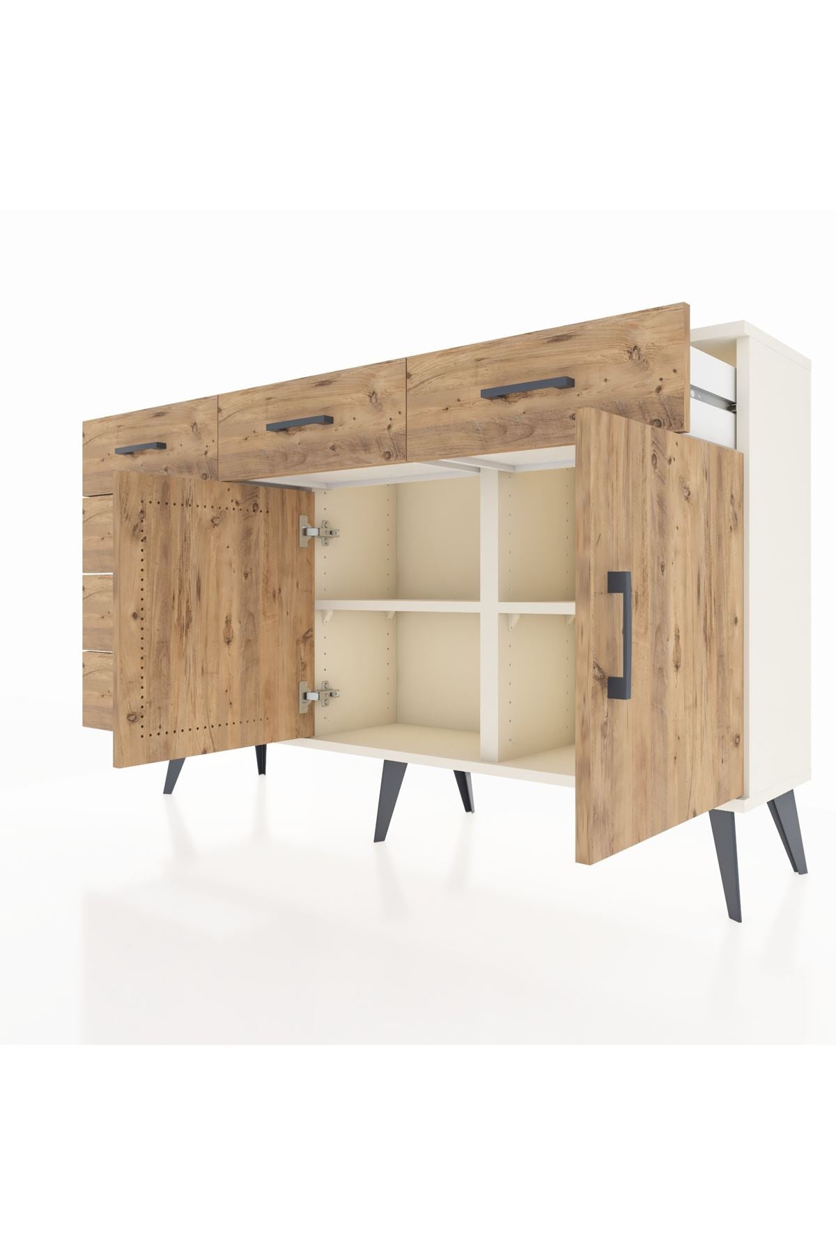 Arges Konsol 2 Raflı 6 Çekmeceli 2 Kapaklı 132x30x83 - S144M028V03A