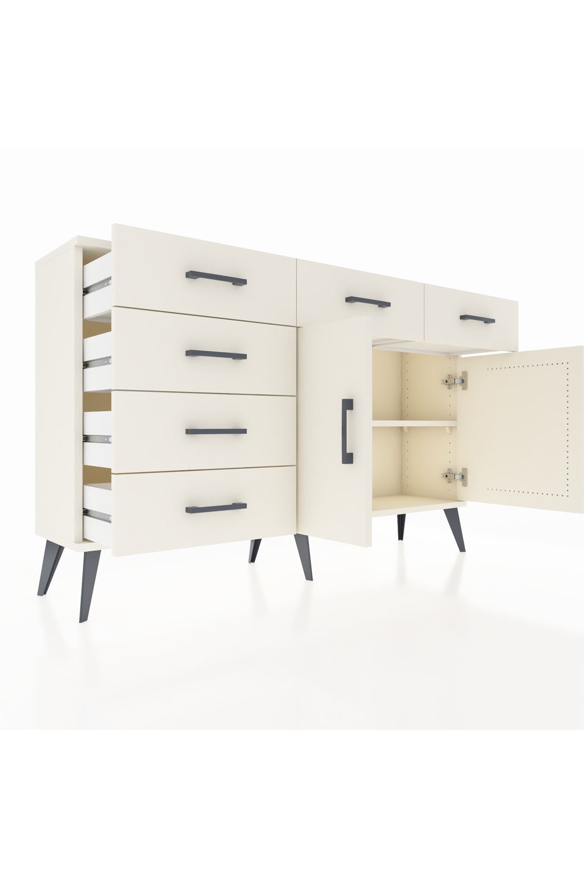 Arges Konsol 2 Raflı 6 Çekmeceli 2 Kapaklı 132x30x83 - S144M028V04A