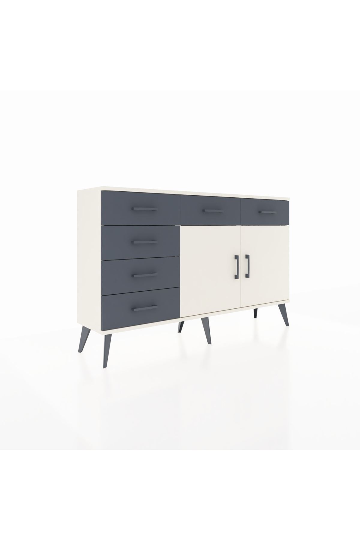 Arges Konsol 2 Raflı 6 Çekmeceli 2 Kapaklı 132x30x83 - S144M028V05A