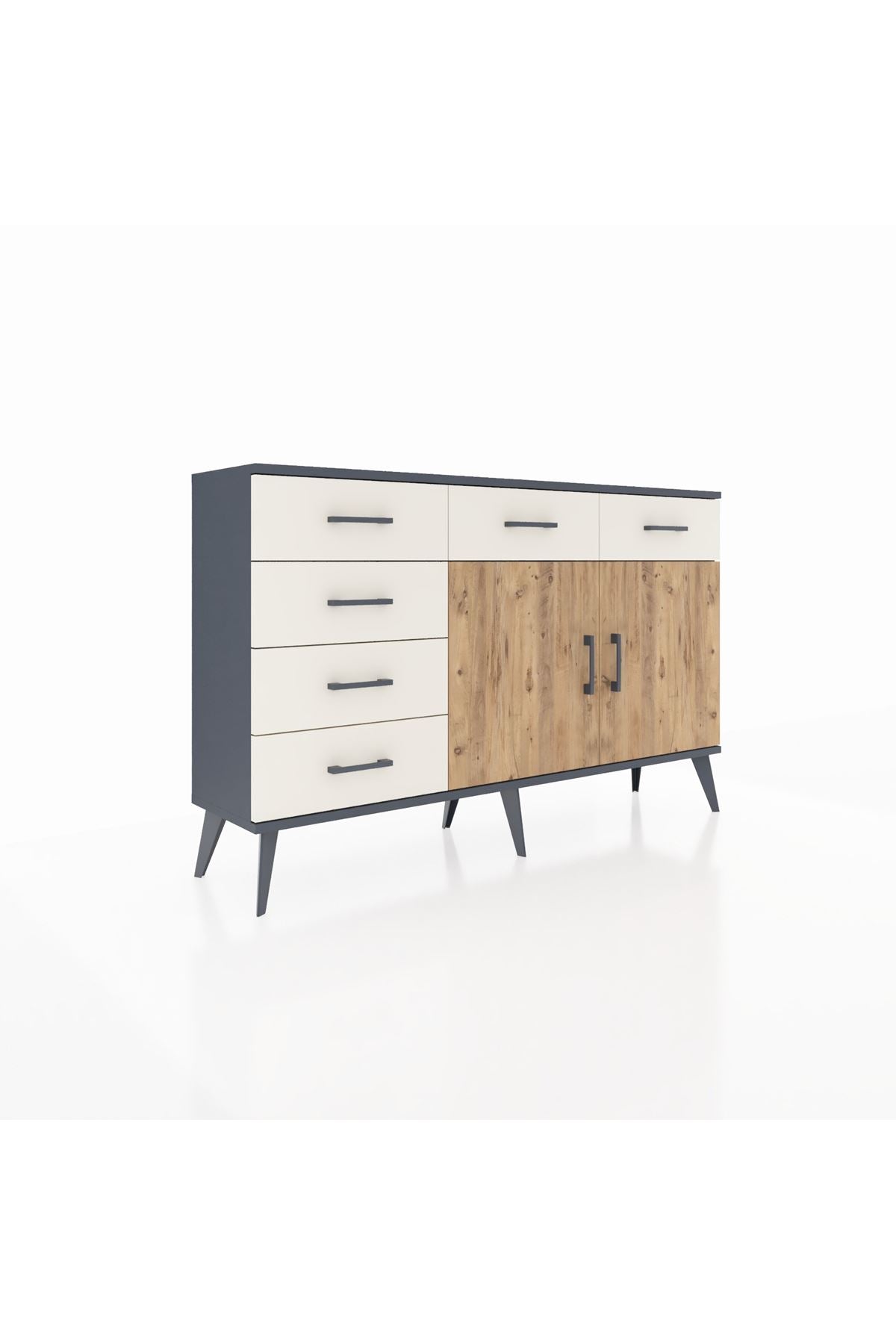 Arges Konsol 2 Raflı 6 Çekmeceli 2 Kapaklı 132x30x83 - S144M028V10A
