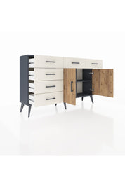 Arges Konsol 2 Raflı 6 Çekmeceli 2 Kapaklı 132x30x83 - S144M028V10A