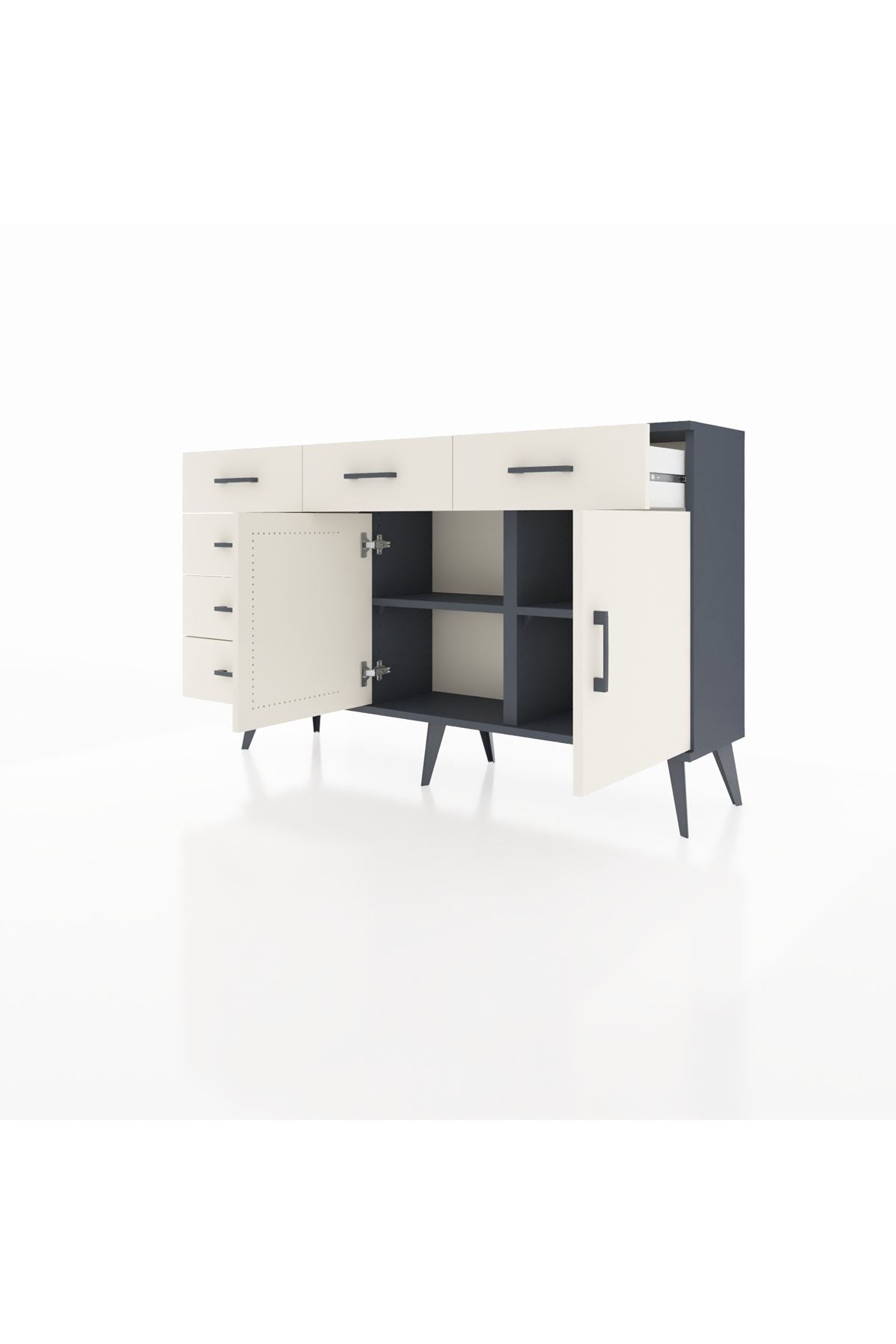 Arges Konsol 2 Raflı 6 Çekmeceli 2 Kapaklı 132x30x83 - S144M028V13A
